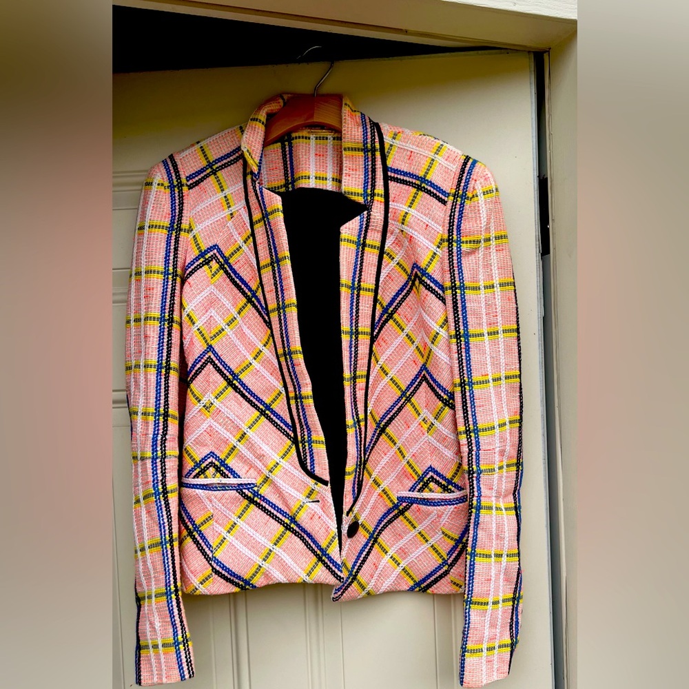 Rebecca Minkoff Haim Jacket Rhubarb Multi Size 6
